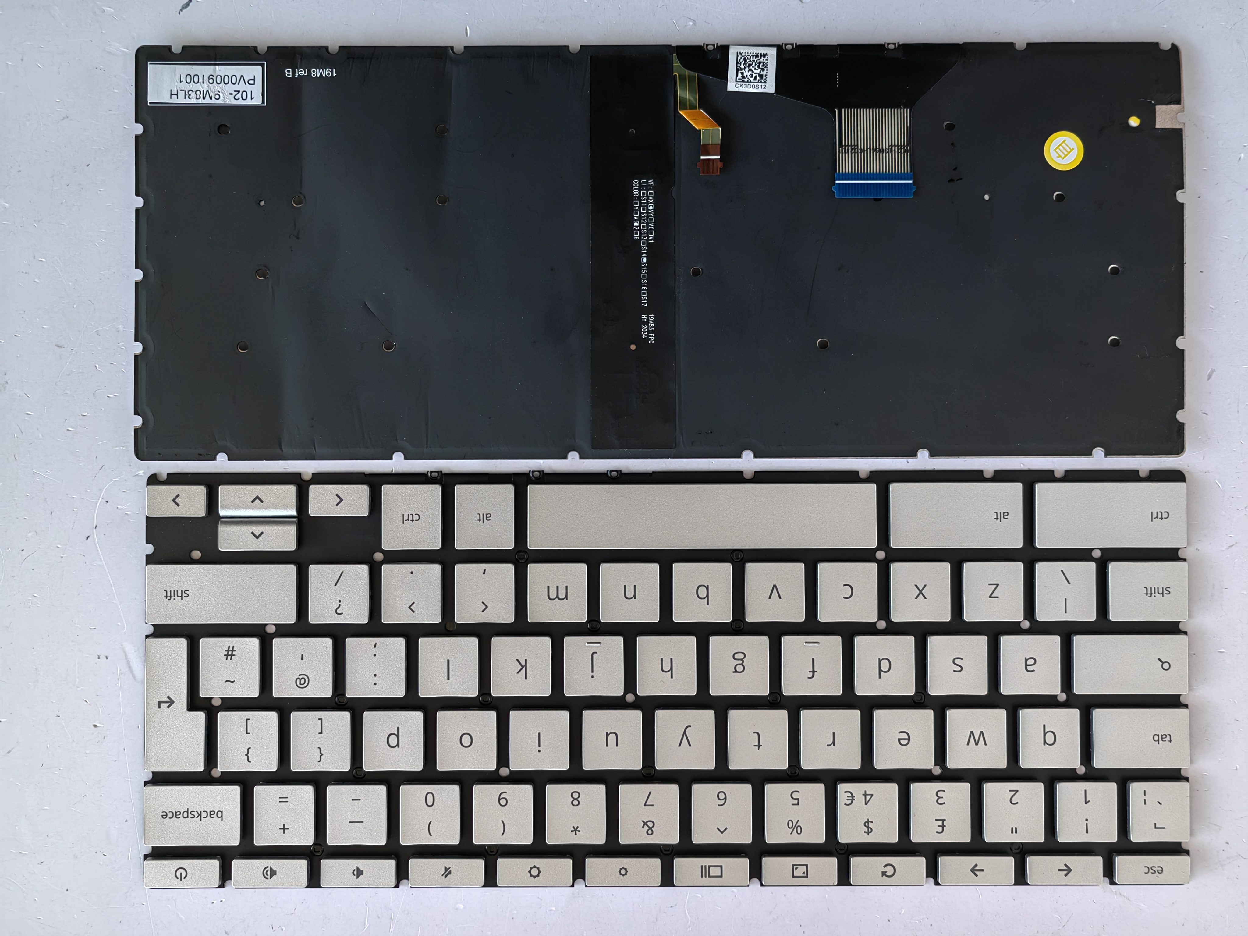 Picture of New Replacement Laptop Keyboard For HP PRO C640 Google version with switch/HPM19M9 SILVER Backlit UK Layout
